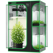 Smart 2-in-1 Grow Tent Kit 3x4, 2-Plant Complete System, with WiFi E42A+ Controller, Lumalight 200W LED Grow Light, and 4-inch AeroZesh G4 Ventilation Combo