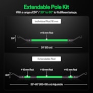 Grow Tent High CFM Kit, Heavy-Duty Mounting Bars, High Airflow Support Pole Kit 39"-60" Adjustable, Suitable for 3.3’×3.3’, 4’×2’, 4’×4’, and 5’×5’ Tents, 4-Pack