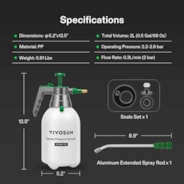 0.5Gal Handheld Garden Sprayer, 2L Pump Sprayer, 68 Oz Water Spray Bottle with Safety Valve