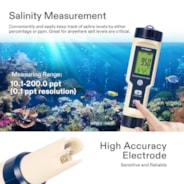 5-in-1 Digital pH Meter with pH/Salinity/TDS/EC/Temperature Function