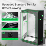 Smart Grow Tent Kit 4x2 Complete Indoor Grow System with Smart Controller, Full-Spectrum LED Grow Light & Ventilation Automation System, 1680D Mylar Tent 48"x24"x72"