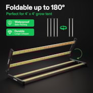 VSFL3000 Full Spectrum LED Grow Light Bar 300W, Foldable Design with 6 Dimming Option, 4 x 4 Ft. Coverage