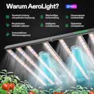 AeroLight 850W LED Grow Light, Indoor Plant Light Bars with Circulation Fan for Grow Tent Cooling Ventilation, Tunable Full Spectrum, Support App Control, GrowHub Compatible, 5x5ft Coverage