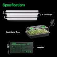 Seed Starter Kit with 40-Cell Seed Starter Tray, 4-Pack LED Linear Grow Lights, and a Heat Mat