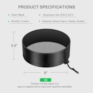 8" Grow Tent Duct Filter Vent Cover w/ Elastic Band and Fixed Buckle, 2 Pcs