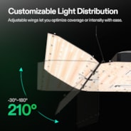 AeroLight Wing AW400SE Full Spectrum LED Grow Light 400W, with Integrated Circulation Fan, Compatible with APP, 4 x 4 Ft. Coverage