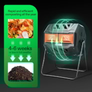 Tumbling Composter Dual Rotating Batch Compost Bin 43 Gallon Orange