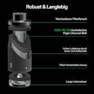 Smartes Abluftset 10 cm, AeroZesh T4 Rohrventilator mit E12-Geschwindigkeitsregler, Kohlefilter & Rohrkombination