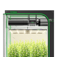 Smart Grow Tent Kit 5x5 Complete Indoor Grow System with Smart Controller, Full-Spectrum LED Grow Light & Ventilation Automation System, 1680D Mylar Tent 60"x60"x80"