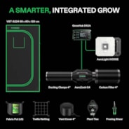 Smart Grow Tent Kit GIY-SGS-22 2x2, 1-Plant Complete System, with WiFi E42A Controller, 100W AeroLight SE LED Grow Light, and 4-inch AeroZesh G4 Ventilation Combo