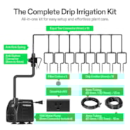 Automatic Drip Irrigation Kit for Indoor & Outdoor Plants, Smart Watering System with 16 Drip Emitters, 4mm Fast Flow, App-Controlled A10 GrowHub, Quiet 15W Pump