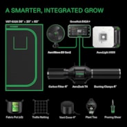 Smart Grow Tent Kit GIY-SGS-32 2x3, 2-Plant Complete System, with WiFi E42A+ Controller, 100W AeroLight LED Grow Light, 4-inch AeroZesh T4 Ventilation Combo, and AeroWave E6 Gen2 Clip-on Fan