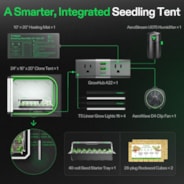 Clone Tent Kit 24" x 16" x 20", with T5 Full-Spectrum Grow Light, Seed Starter Tray, Heat Mat, AeroStream U075 Humidifier, and AeroWave D4 Clip Fan, for Indoor Plant Germination, Cloning