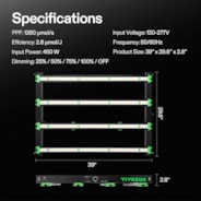 VSFD4500 Full Spectrum LED Grow Light Bar 450W, Detachable Design with 6 Dimming Option