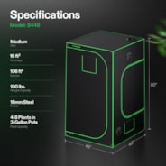 Grow Tent 4x4 S448, 4-8 Plants Use, 600D Light-proof Oxford, 48″ x 48″ x 80″, For Indoor Plants Growing