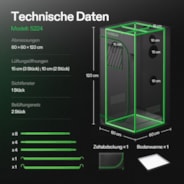 Growbox S224 60 x 60 x 120 cm Indoor Grow Tent 1680D Oxford-Gewebe Hochreflektierendes Mylar und stabile Metallstangen
