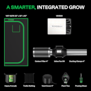 Standard Grow Tent Kit GIY-27 2.7x2.7, 2-Plant Complete System, with 150W VS1500 LED Grow Light, 4-inch Ventilation Combo