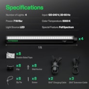 T5 Grow Lights for Indoor Plants, 5000K Full Spectrum 28W (4 x 7W), 1FT LED Plant Light Strip with Timer & Dimming Controller for Seed Starting, 4-Pack