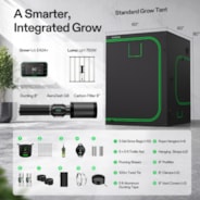 Smart Grow Tent Kit 5x5 Complete Indoor Grow System with Smart Controller, Full-Spectrum LED Grow Light & Ventilation Automation System, 1680D Mylar Tent 60"x60"x80"