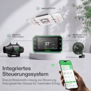 Smart Growbox Komplettset Pro 120 x 60 x 180 cm, Komplettes Grow-Set mit 2-in-1 LED-Lampe mit anpassbarem Spektrum, intelligenter GrowHub-Automatisierung, effiziente Belüftung & 360°-Luftzirkulation, 2000D Mylar-Growzelt