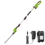 20" Cordless Pole Hedge Trimmer with 20” Dual-Action Laser Blade, Adjustable Cutting Head