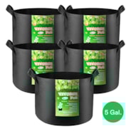 VIVOSUN 5 Gallon Grow Bags 5-Pack Black Thickened Nonwoven Fabric Pots with Handles