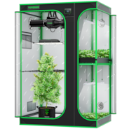 Smart 2-in-1 Grow Tent Kit GIY-SGS-43 3x4, 2-Plant Complete System, with WiFi E42A Controller, AeroLight Wing AW200SE LED Grow Light, and 4-inch AeroZesh G4 Ventilation Combo