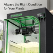 Smart Grow Tent Kit 2.3x2.3 Complete Indoor Grow System with Smart Controller, Full-Spectrum LED Grow Light & Ventilation Automation System, 1680D Mylar Tent 28"x28"x63"