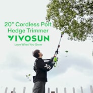 20" Cordless Pole Hedge Trimmer with 20” Dual-Action Laser Blade, Adjustable Cutting Head