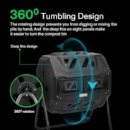 VIVOSUN Tumbling Composter Dual Rotating Batch Compost Bin 43 Gallon Black