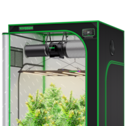 Smart Grow Tent Kit 4x4, 4-Plant Complete System, with WiFi E42A+ Controller, 400W AeroLight Wing LED Grow Light, 6-inch AeroZesh G6 Ventilation Combo