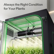 Kit de carpa de cultivo inteligente, 150 x 150 cm, sistema completo para 6 plantas, con controlador WiFi E42A+, 1 x 750W LumaLight LED Grow Light, de 6 pulgadas AeroZesh Combinación de ventilación G6