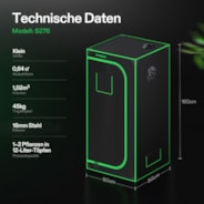 Growbox 80x80x160cm S276, für 1-2 Pflanzen, 600D lichtdichtes Oxford-Gewebe, für den Indoor-Pflanzenanbau