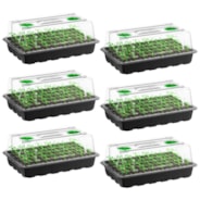 6-Pack Seed Starter Trays, 240-Cell Seed Starter Kit with Humidity Dome