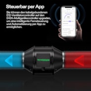 Smartes Abluftset 10 cm, AeroZesh G4 Rohrventilator mit E42A Controller, Kohlefilter & Luftkanal Kombi