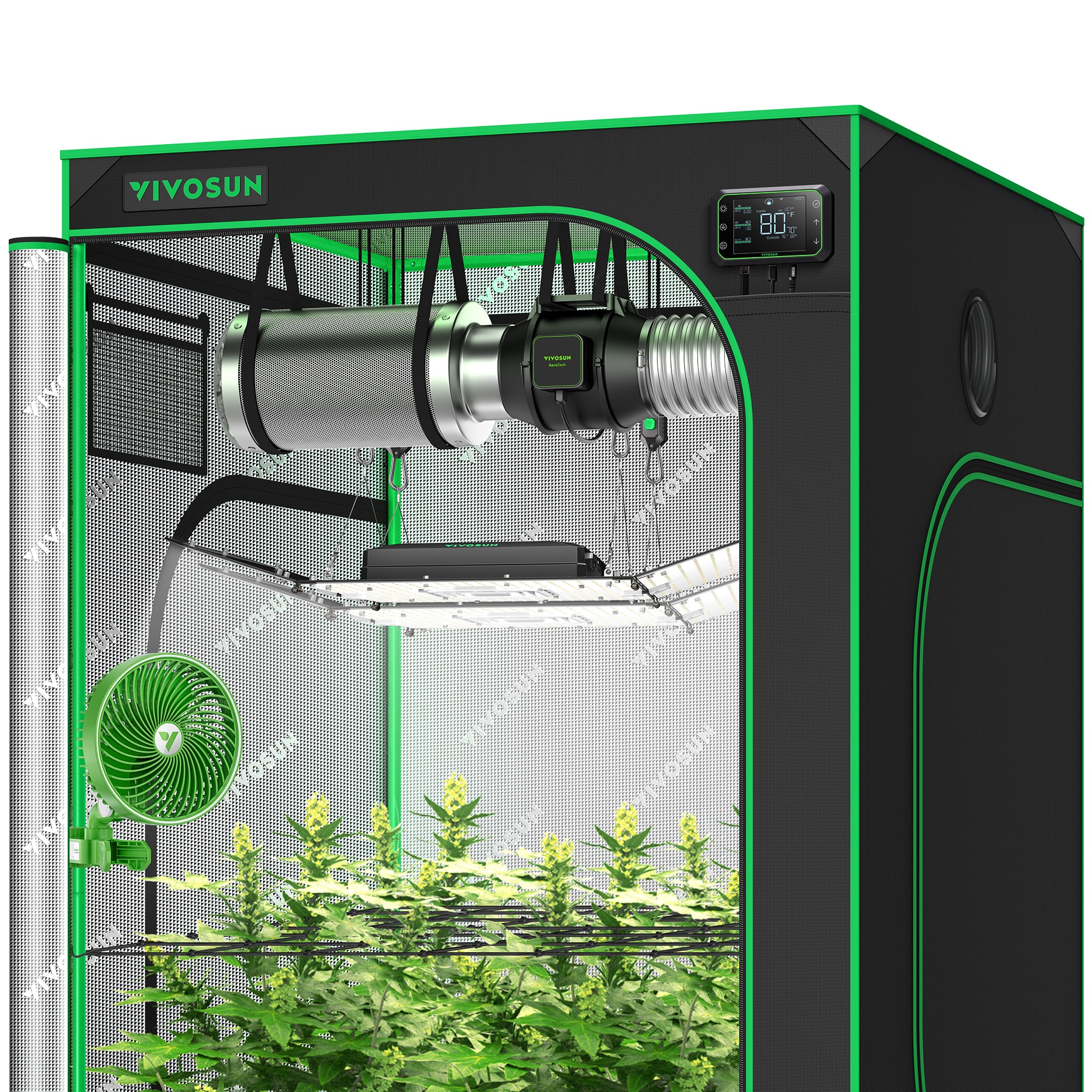 VIVOSUN Smart Grow Tent Kit GIY-SGS-44 4x4, 4-Plant Complete System ...