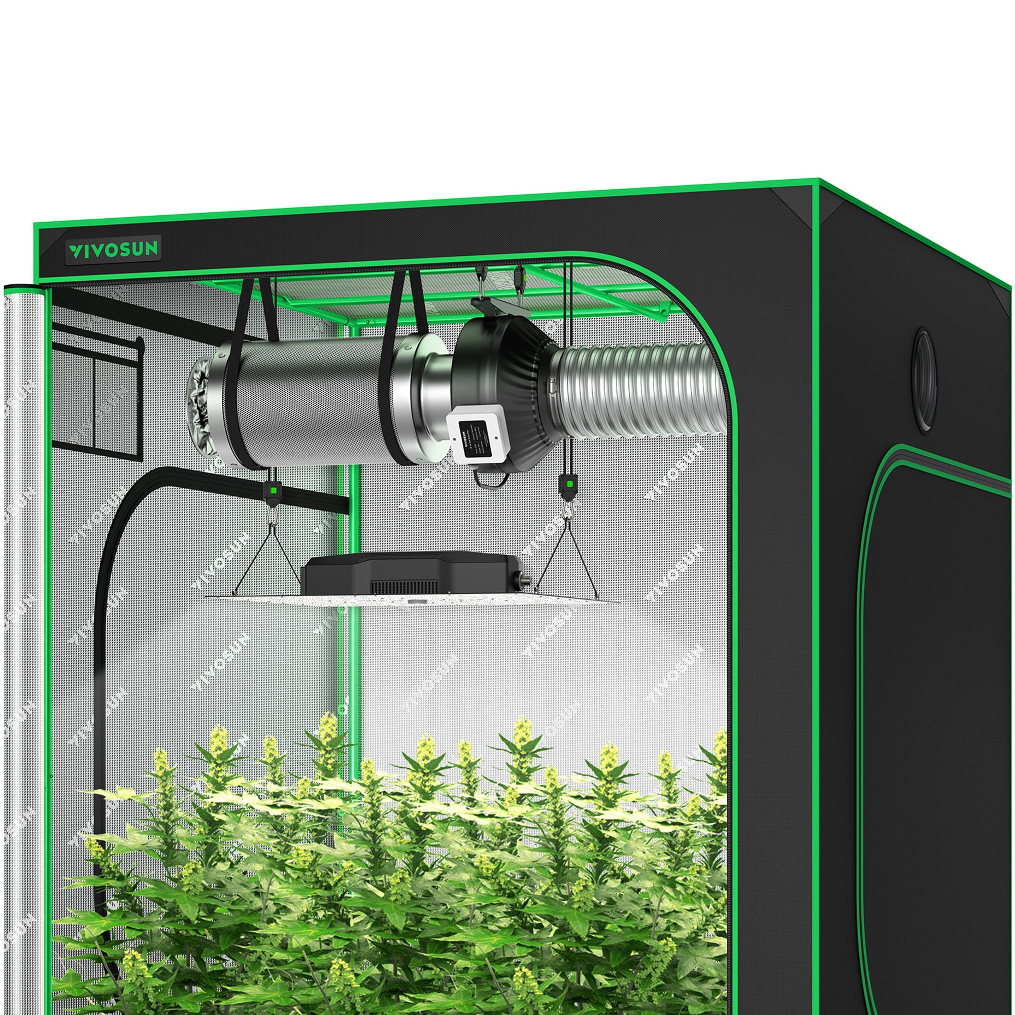 VIVOSUN GIY 5 x 5 ft Basic Grow Kit with VS4000 LED Light, 440CFM ...