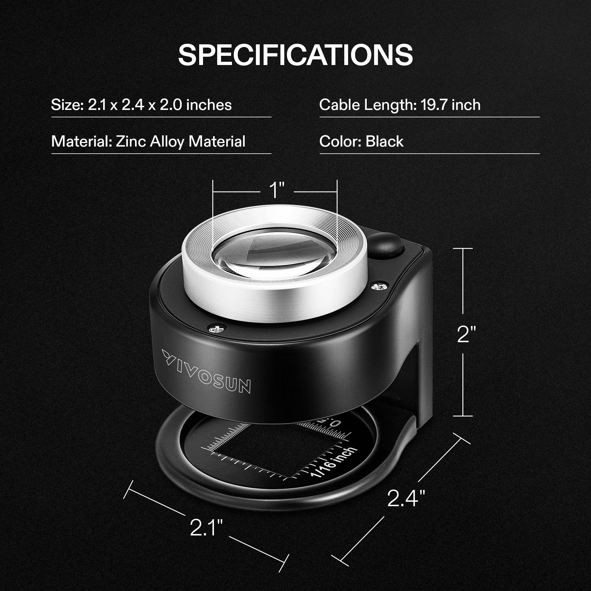 Handheld 30X Magnifier with LED and UV Light | Esslinger