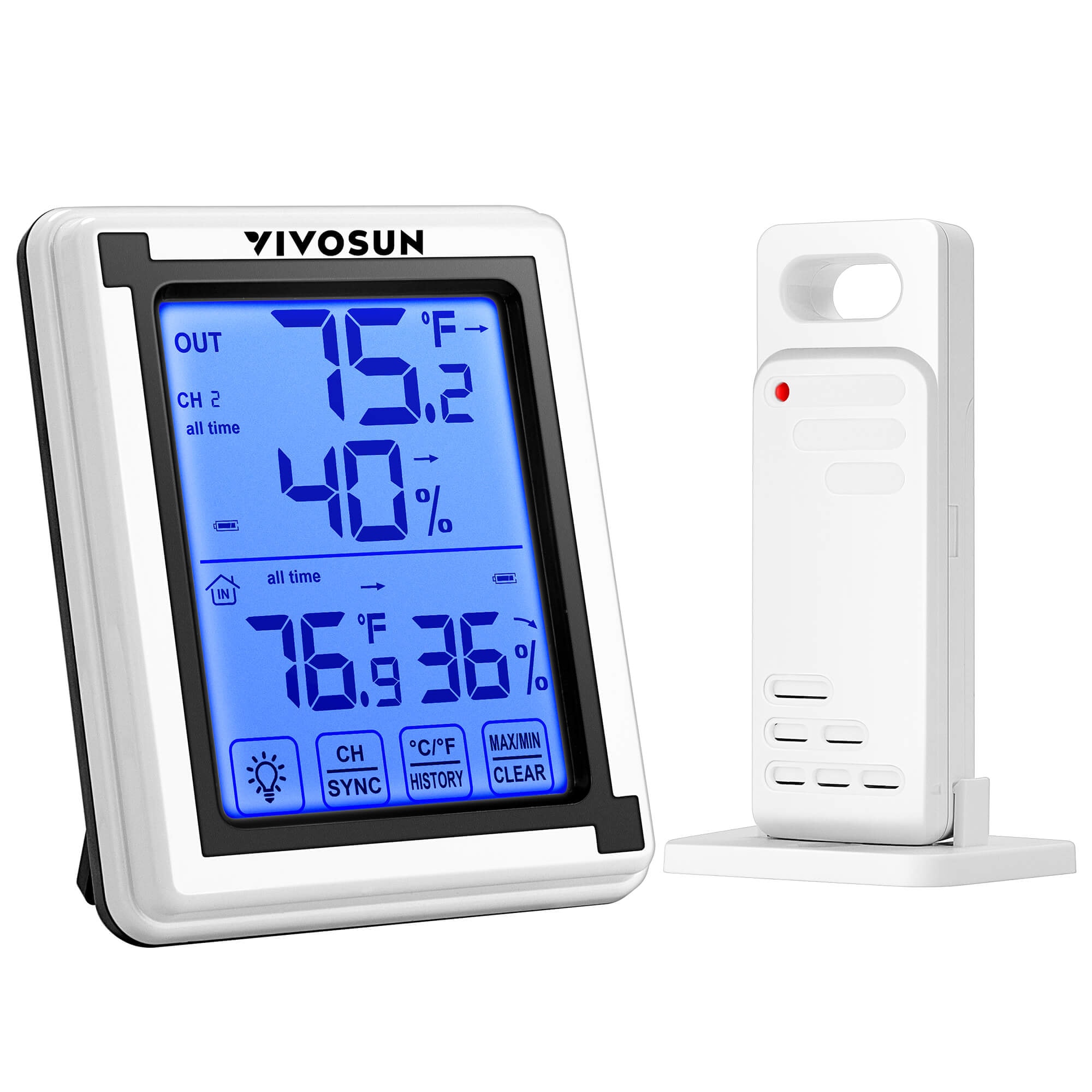 Ecowitt Wh0298_c Solar Pool Thermometer & Hygrometer - Remote