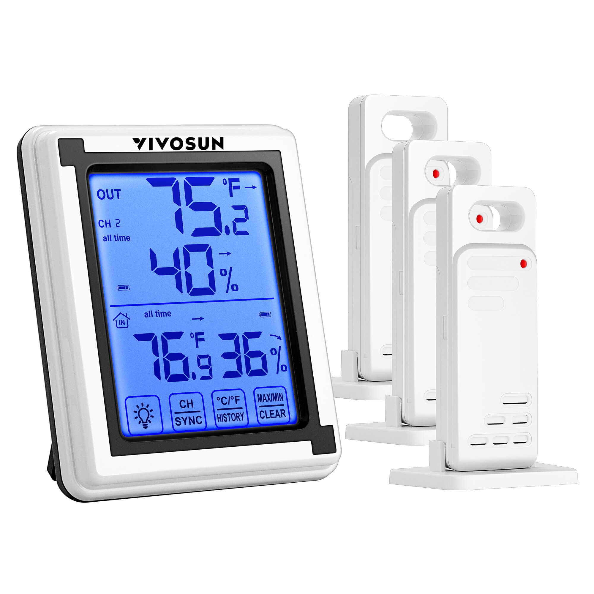 𝟐𝟎𝟐𝟑 𝐍𝐞𝐰 Weather Station Wireless Indoor Outdoor Thermometer,  Digital Color Display Temperature Humidity Monitor with Outdoor Sensor,  Forecast Station