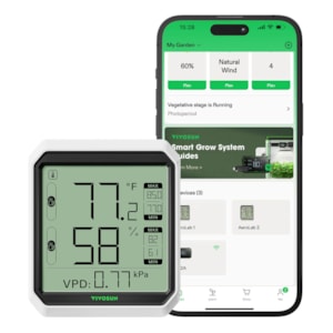 VIVOSUN AeroLab THB1 Wireless Bluetooth Hygrometer Thermometer Indoor,  Smart Temperature Monitor, Digital Humidity Meter, LCD Remote App Control 