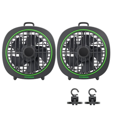 AeroWave D4, 4” Grow Tent Clip Fan with Detachable Hook, Black, 2 Pack