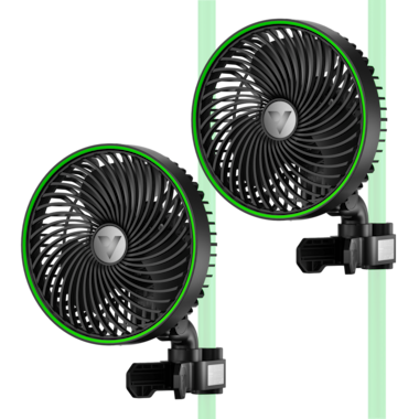 AeroWave E6 Clip-on Fan, EC Motor, Auto Oscillation Air Circulator For Grow Tent, 2 Pack