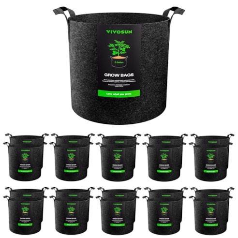 20-Pack 3 Gallon Grow Bags, Heavy Duty Thickened Nonwoven Fabric Pots with Handles for Flowers Fruits and Vegetables Black