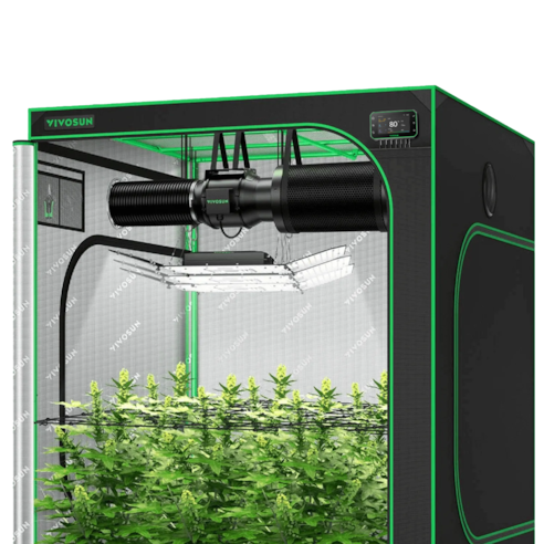 Smart Grow Tent Kit 5x5, 6-Plant Complete System GIY-SGS-55, with WiFi E42A+ Controller, 3x 200W AeroLight Wing SE LED Grow Light, and 6-inch AeroZesh G6 Ventilation Combo