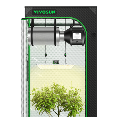 Complete Grow Tent Kit 2.3x2.3 Indoor Grow System with GrowHub WiFi Controller, Efficient Ventilation & Full-Spectrum LED Grow Light, 1680D Mylar Lightproof Tent 28"x28"x63"