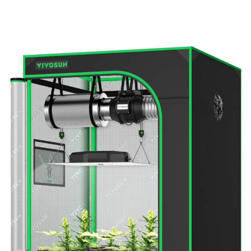 Standard Grow Tent Kit GIY-33 3x3, 3-Plant Complete System, with 200W VS2000 LED Grow Light, and 4-inch Ventilation Combo