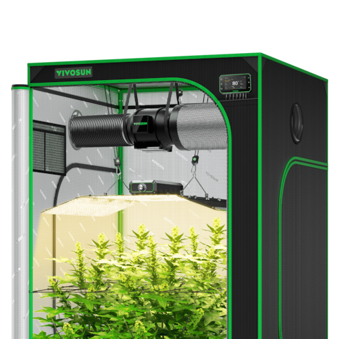 Smart Grow Tent Kit, 4 × 4ft 4-Plant System, WiFi-Integrated Automatic Grow System with Full Spectrum LED Grow Light, Efficient Ventilation System with GrowHub E42A+ Controller