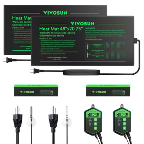 Seedling Heat Mat Digital Thermostat Combo 48″x20.75″, 2 Pack