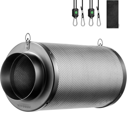 6-Inch Air Carbon Filter for Odor Control, Black